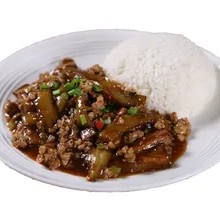 Minced Pork and Eggplant Rice Bowl