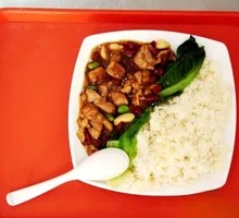 Braised Chicken with Edamame Rice Bowl