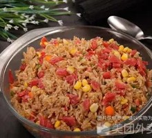 Intestine and Pig Head Rice Stir-fry