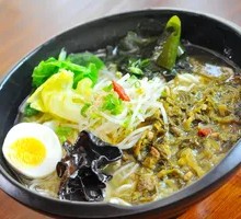 Pickled Mustard Greens and Egg Noodles