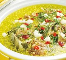 Golden Soup Simmered Softshell Turtle with Millet