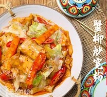 Crab Stick Stir-fried Wide Noodles