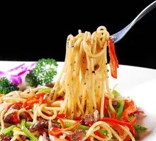 Black Pepper Beef Spaghetti