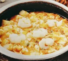 Hand-Deconstructed Crab Roe with Shrimp and Tofu