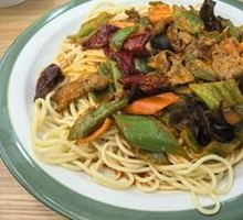 Crispy Pork Noodles with Spicy Chili Oil