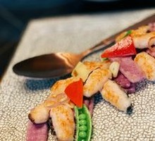 Purple Yam Shrimp Paste with Morel Mushrooms