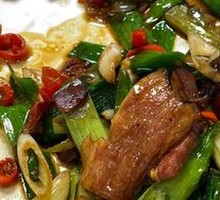 Garlic Shoot and Preserved Pork