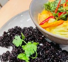 Thai Yellow Curry Sea Bass with Shrimp Rice