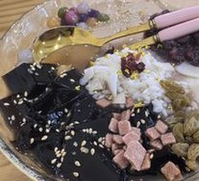 Sweet Rice Wine Ice Jelly with Basil Gelatin