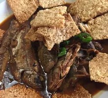 Mixed Fish with Crispy Rice Cake