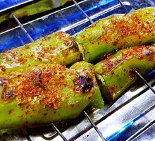 Grilled Green Pepper Skewers