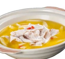 Sour Spicy Golden Soup Braised Pork with Rice Noodles