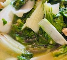 Stir-fried greens with pork cracklings