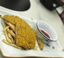 Fried Chicken with French Fries