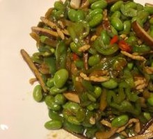 Green Pepper, Edamame, Tofu Skin and Shredded Pork Stir-fry