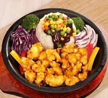 Black Pepper Chicken Steak Rice