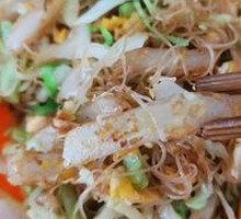 Egg Fried Rice Noodles with Glutinous Rice Cake