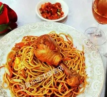 Chicken Leg Egg Fried Noodles