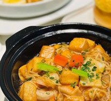 Seafood Tofu Hot Pot with Napa Mushrooms