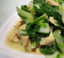Stir-fried greens with bean threads