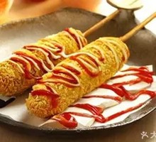 Fried Cheese-Stuffed Hot Dog Sticks
