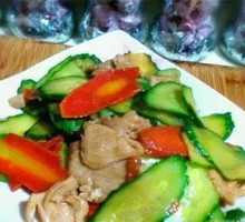 Cucumber and Pork Rice Bowl
