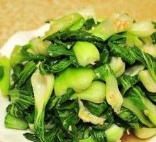 Garlic Stir-Fried Greens Rice Bowl