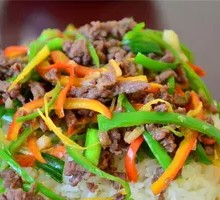 Green Pepper Shredded Pork Rice