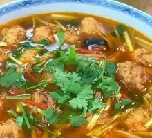 Sour Spicy Meatball Soup