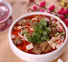 Lamb Noodle Soup with Spiced Meat Sauce