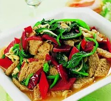 Spinach with Wheat Gluten Noodles