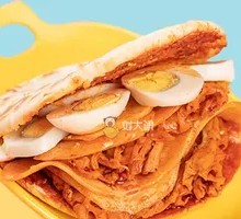 Egg Flower, Tofu Skin, and Potato Slice in Flatbread