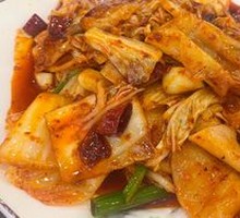 Spicy Kimchi Stir-Fried Dumpling Wrappers