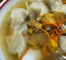 Chicken Bamboo Shoot Soup with Shrimp and Crab Roe Dumplings