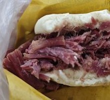 Fatty and Lean Cured Beef Sandwich