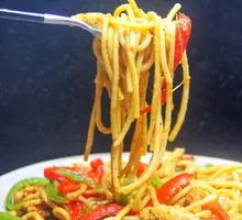 Black Pepper Chicken Spaghetti
