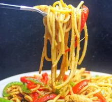Green Pepper Beef Spaghetti