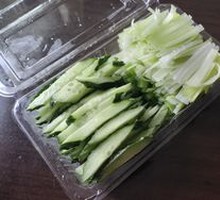 Cucumber Strips with Green Onions
