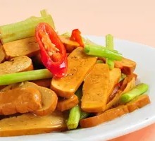 Celery and Tofu Skin Rice Bowl