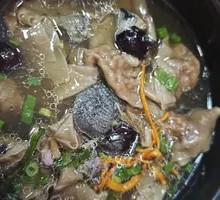 Black Wheat Dumplings in Simmered Chicken Soup