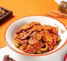 Spicy Kimchi Chicken Noodle Flatbread Half