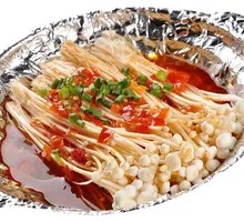 Grilled Enoki Mushrooms in Foil