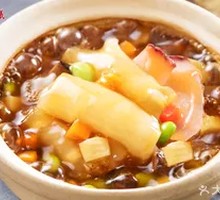 Braised Abalone Sauce Mushroom and Fish Maw over Rice