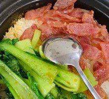 Lap Cheong and Char Siu Rice in Clay Pot