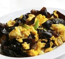 Black Mushroom and Egg Rice Bowl