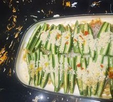 Steamed Okra with Garlic and Vermicelli