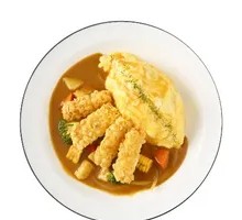 Fried Shrimp Cutlet Curry Omelette Rice