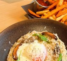 Black Truffle and Porcini Mushroom Warm Egg Risotto