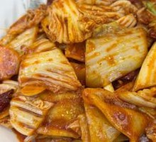 Spicy Kimchi Stir-Fried Dumpling Wrappers