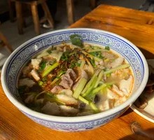 Mixed Noodle Soup with Flatbread